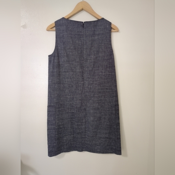 Theory Navy Linen Mod Shift Dress With Oversized Pockets, Size 4, EUC - Picture 2 of 4